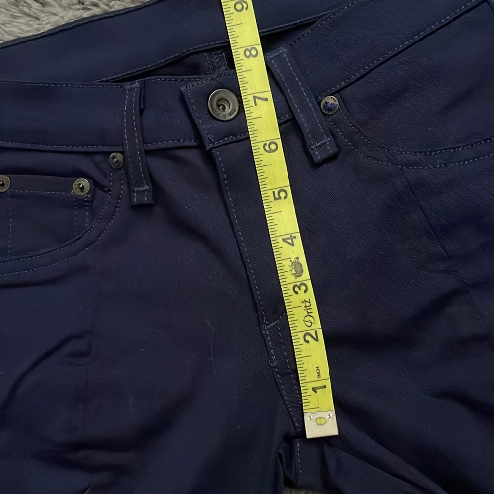 rag & bone Grand Prix Navy and Black Jean with Leather Accents - Picture 10 of 11
